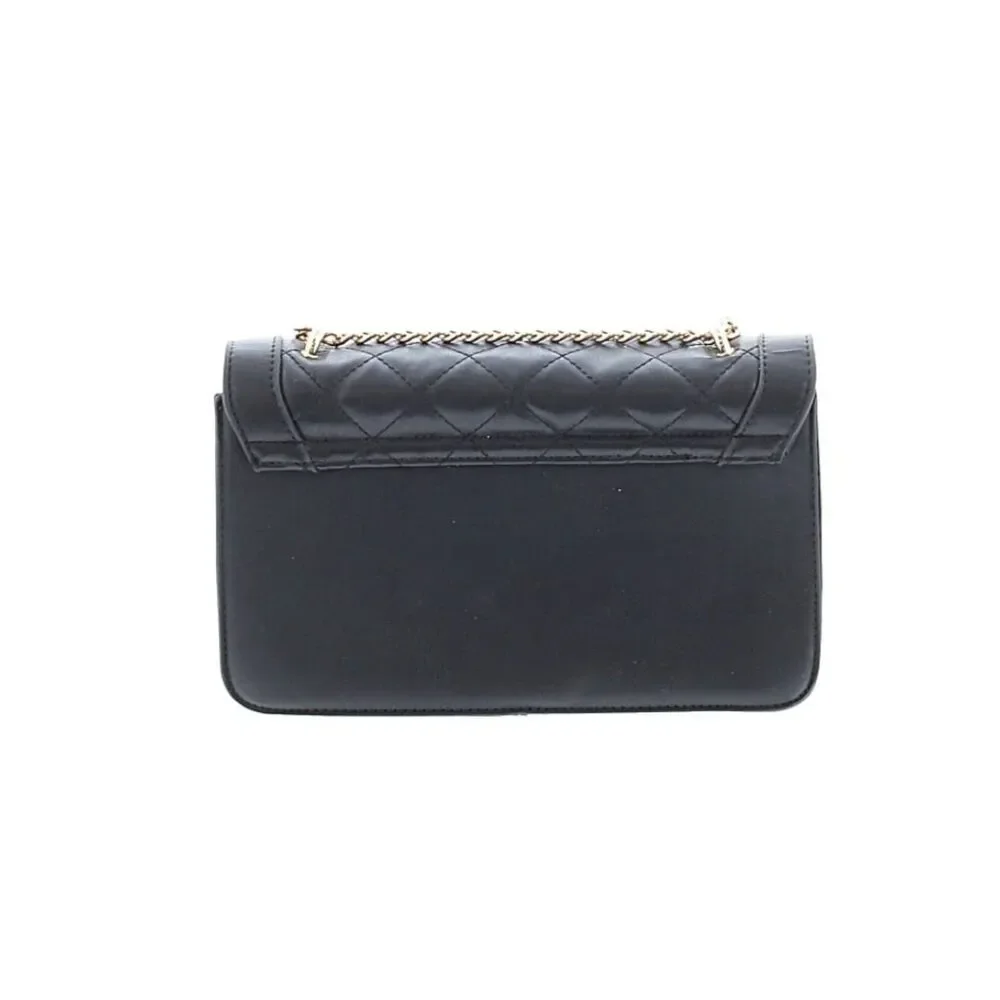 Badgley Mischka Vegan Leather Black Crossbody Purse Gold Chain Studded Punk - Picture 2 of 7